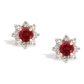Ruby and Diamond Earings