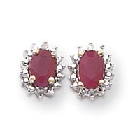White Gold and Ruby Diamond Earrings