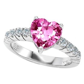 Heart Shape Pink Sapphire Engagement Ring