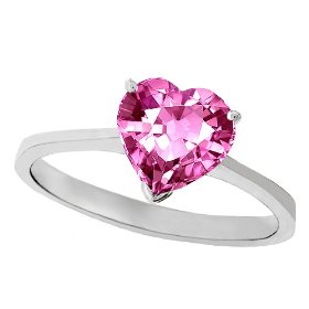 Heart Pink Saphire and Solitaire Engagement Ring