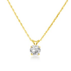 14K Yellow Gold 1/2 ct. Diamond Solitaire Pendant with 18" Chain